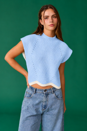 PT18509<br/>Taylor Scallop Hem Knitted Vest