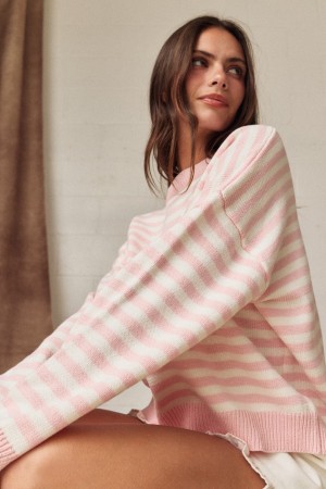 PT19292<br/>Striped Crewneck Sweater